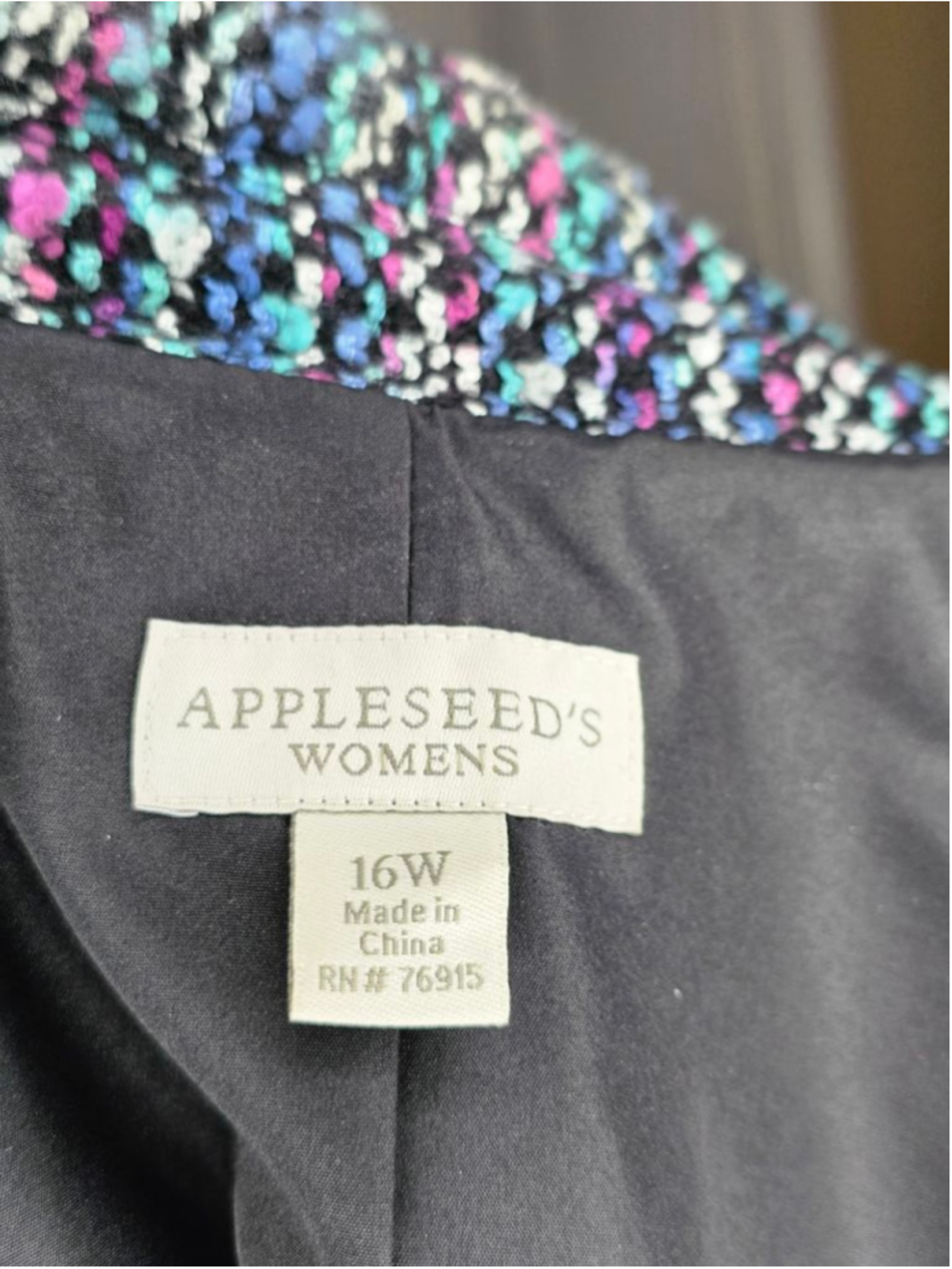 APPLESEED'S WOMENS Multicolor Tweed Blazer Women’s Plus Size 16W - Picture 4 of 6